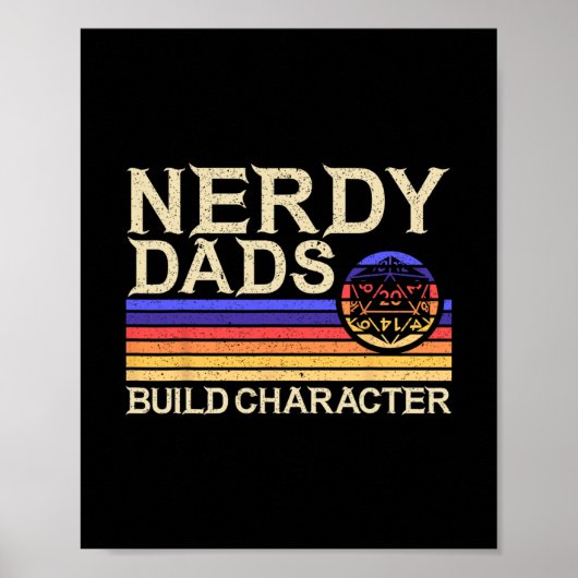 Nerdy Dad Rpg Gaming D20 Tabletop Games Funny Rpg  ポスター (正面)