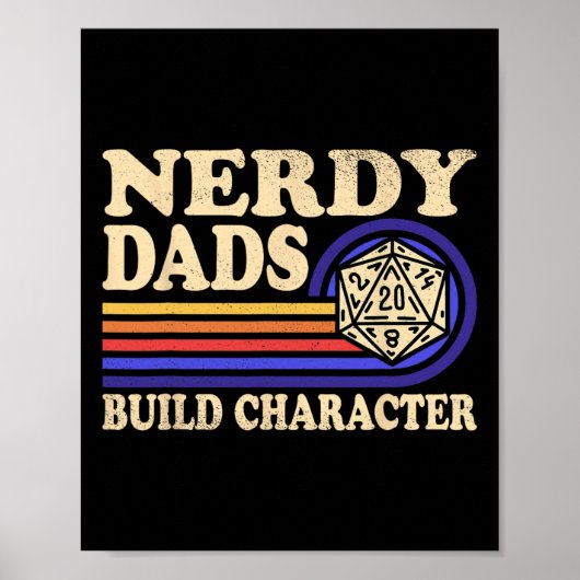 Nerdy Dad Rpg Gaming D20 Tabletop Games Funny Rpg  ポスター (正面)