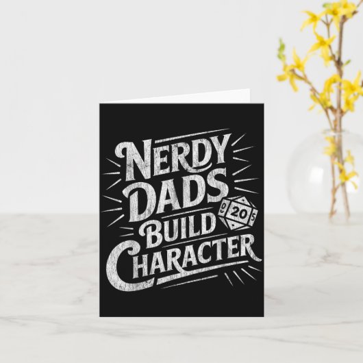 Nerdy Dads Build Character Father Humor  カード (黄色い花)