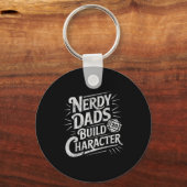 Nerdy Dads Build Character Father Humor  キーホルダー (正面)