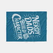 Nerdy Dads Build Character Father Humor  フリースブランケット (正面(横))