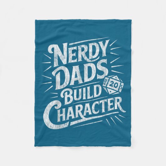 Nerdy Dads Build Character Father Humor  フリースブランケット (正面)