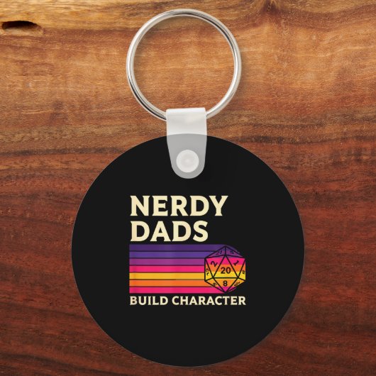 Nerdy Dads Build Character, Retro Tabletop Rpg Fat キーホルダー (正面)