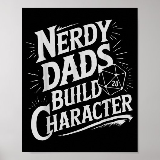 Nerdy Dads Build Character Rpg Dice Father Humor  ポスター (正面)