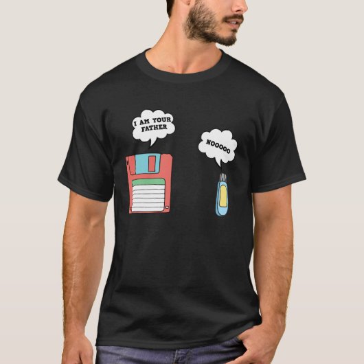 Nerdy Father Floppy Disk Flash Drive Computer Geek Tシャツ (正面)