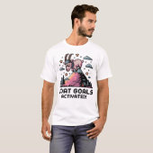 Nerdy Goat on Mountain Pixel Art Tシャツ (正面フル)