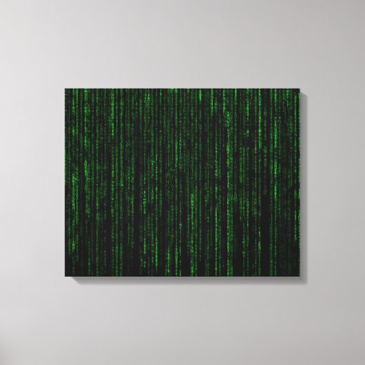 Nerdy Greenコンピュータコード キャンバスプリント (正面)