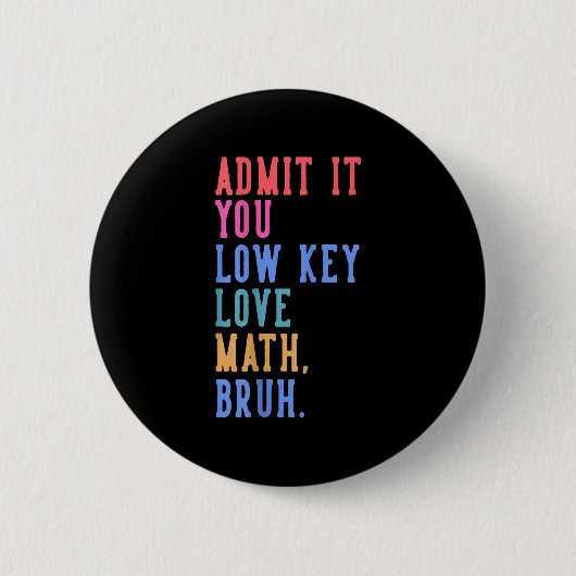 Nerdy Mathそれを認める低鍵愛Math Bruh Tea 缶バッジ (正面)