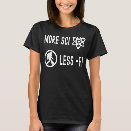 Nerdy More Sci Less Fi懐疑的な生物学のサイエンス・ティー Tシャツ (正面)