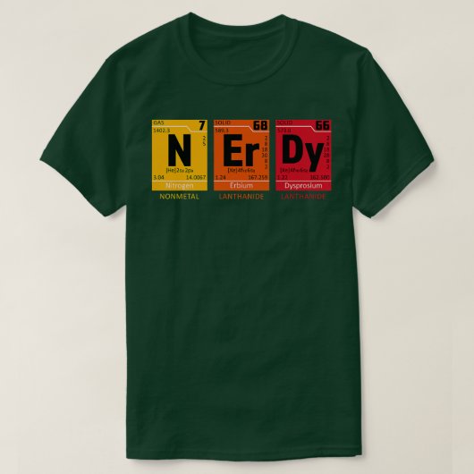 Nerdy Periodic Table おもしろい Science Premium Tシャツ (デザイン正面)
