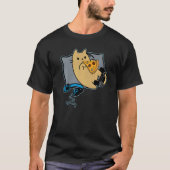 Nerdy Pizza Eating Gamer Cat Game Paused Tシャツ (正面)
