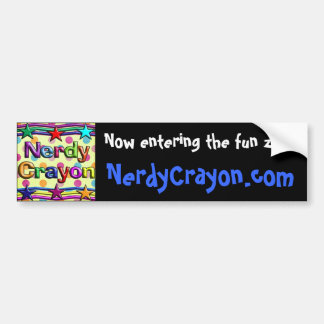 NerdyCrayon.comの青いバンパーステッカー バンパーステッカー