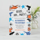 Nerf誕生日招待状ダーツ戦争の水の銃少年 招待状 (スタンド正面)