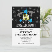 Nerf誕生日招待状ダーツ陸軍機関銃 招待状 (スタンド正面)