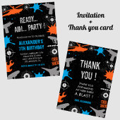 Nerf誕生日招待状トップ銃の水ダーツ戦争 招待状