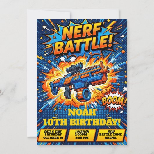 Nerf バトル バースデー 招待状 (正面)