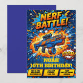 Nerf バトル バースデー 招待状 (正面/裏面)
