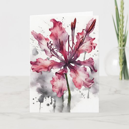 Nerine - Watercolor flowers カード (正面)