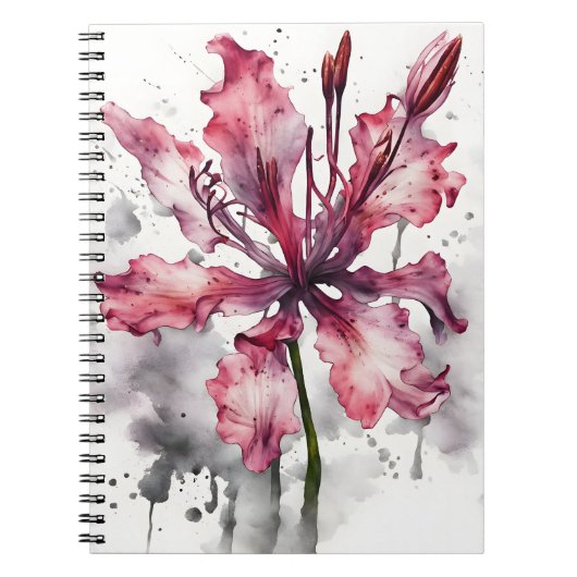 Nerine - Watercolor flowers ノートブック (正面)