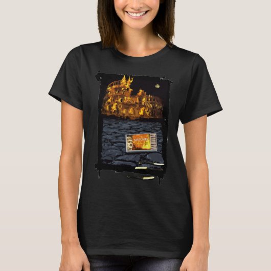 Nero Burns Rome  Joke Italian Souvenir Tシャツ (正面)