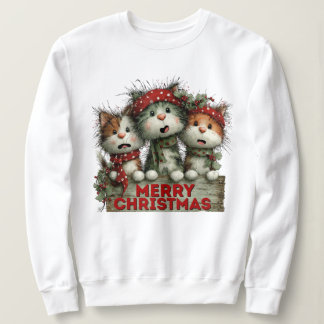 Nerry Christmas Cats スウェットシャツ