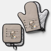 Nervous Bunny Police Lineup 鍋つかみ&鍋敷きセット (正面/裏面)