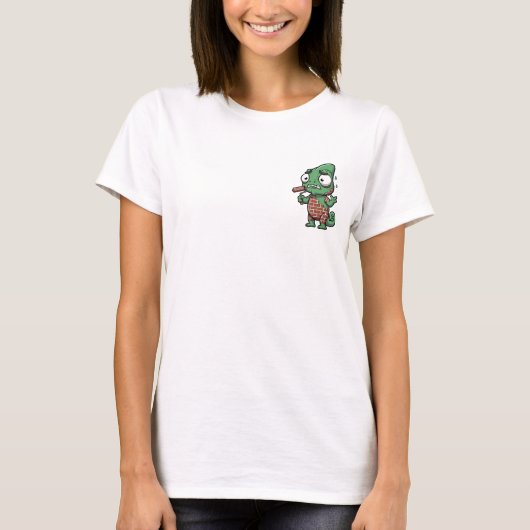 Nervous Chameleon Painting Brick Wall Camouflage Tシャツ (正面)