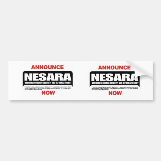 Nesara bumper sticker バンパーステッカー (正面)