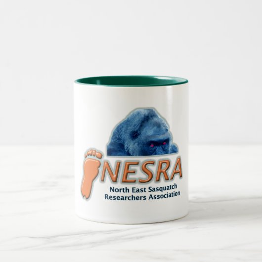 NESRAのツートーン陶磁器のコーヒー・マグ-白か緑 ツートーンマグカップ (中央)