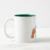 NESRAのツートーン陶磁器のコーヒー・マグ-白か緑 ツートーンマグカップ (左)