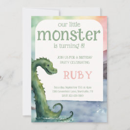 Nessie Little Monster Birthday Invitation 招待状