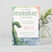 Nessie Little Monster Birthday Invitation 招待状 (スタンド正面)