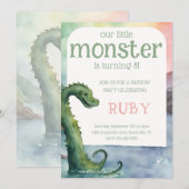 Nessie Little Monster Birthday Invitation 招待状 (正面/裏面)