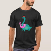Nessie Pink Flamingo Inflatable Loch Ness Monster Tシャツ (正面)