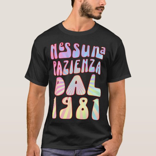 Nessuna Pazienza Dal 1981 42 Ani Compleanno Retrò  Tシャツ (正面)