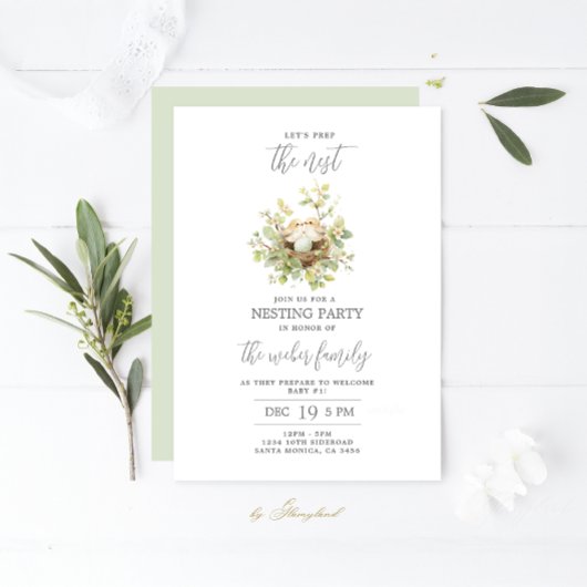 Nesting Part Baby Shower 招待状