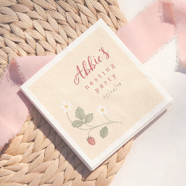 Nesting Party Berries & Flowers Girl Baby Shower スタンダードカクテルナプキン
