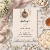 Nesting party bird nest spring eggs baby shower 招待状