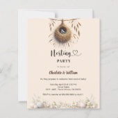 Nesting party bird spring baby shower invitation (正面)