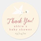 Nesting Party Girl Baby Shower Thank You ラウンドシール (正面)