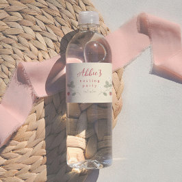 Nesting Party Strawberries Floral Girl Baby Shower ペットボトルラベル