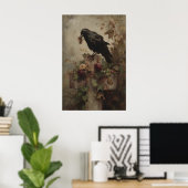 Nestkeeper of the Ivy Cross Gothic Raven Art Print ポスター (ホームオフィス)