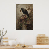 Nestkeeper of the Ivy Cross Gothic Raven Art Print ポスター (キッチン)