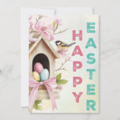 Nestled Blessings – Easter Birdhouse Charm カード (正面)