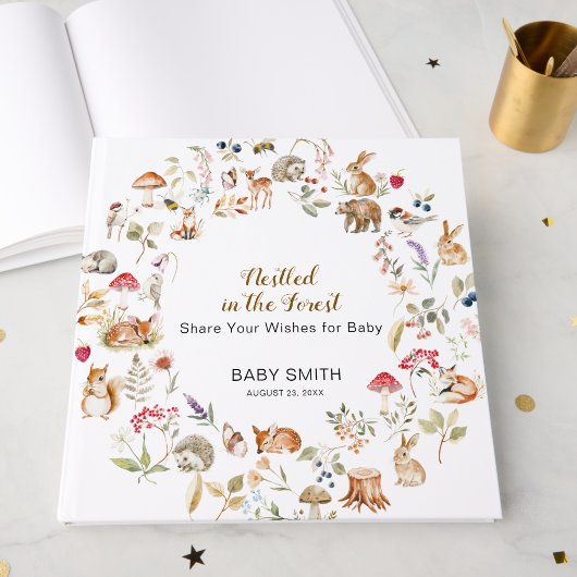 Nestled in the Forest Baby Shower Guest Book  ゲストブック