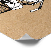 Net Hockey Playerのインクスケッチで撮影 ポスター (角)