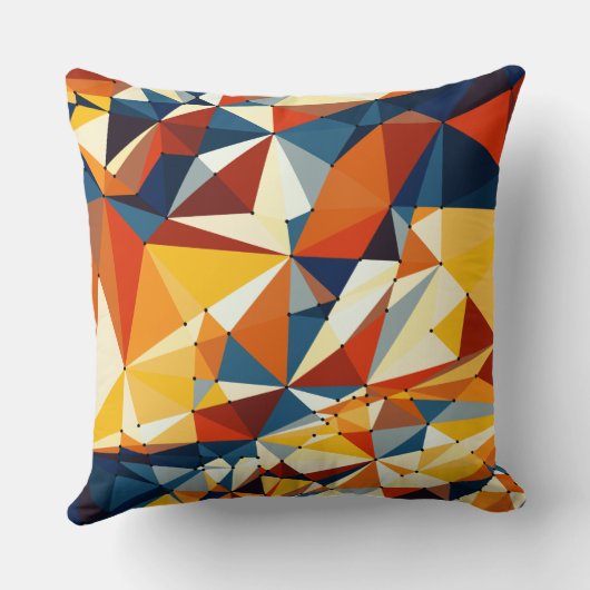 Net of multicolored triangles クッション (裏面)