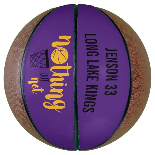 Net Purpleと金ゴールド以外はパーソナライズされたない バスケットボール (縦)