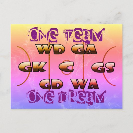 Netballのポジション感動的スローガン ポストカード (正面)