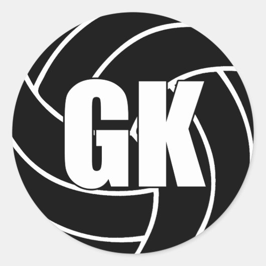 Netballゴールキーパー, GK, Netballチームステッカー ラウンドシール (正面)